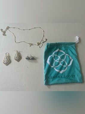 Kendra Scott Silver Earrings, necklace and stud earrings: jewelry lot